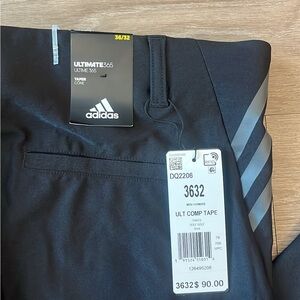 Adidas Ultimate365 Tapered Golf Pants in black, size 36x32.